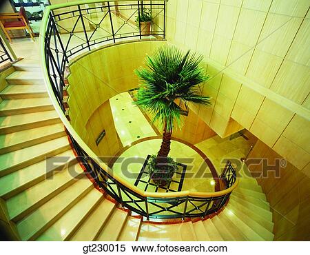 Stock Photography - interior, indoor, stairs, staircase, stairway, high angle. Fotosearch