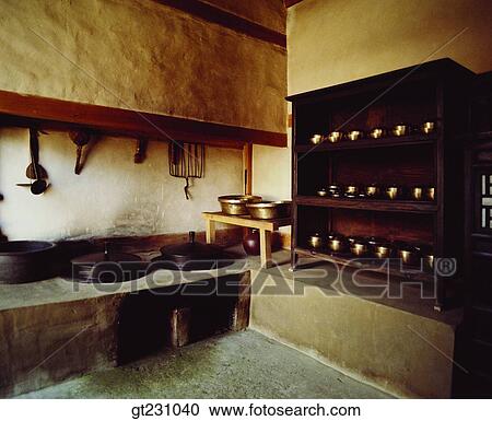 kitchen, kitchen range, cupboard, sideboard, shel, rack, folk town View Large Photo Image Stock Image - kitchen, kitchen range, cupboard, sideboard, shel, rack, folk town. Fotosearch