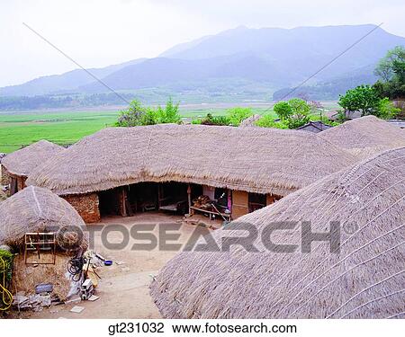 Stock Image - Nakan flok town, folk, town, Nakan, Sungju, folk town, folk. Fotosearch
