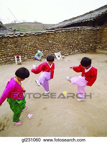 playing shuttlecock, shuttlecock, Korean clothes, Korean dress, child, children, kid View Large Photo Image Stock Image - playing shuttlecock, shuttlecock, Korean clothes, Korean dress, child, children, kid. Fotosearch