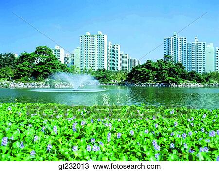 Stock Image - Korea, outdoor, exterior, day, daytime, daylight, apartment. Fotosearch