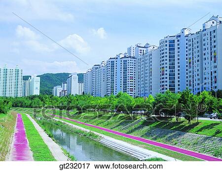 Korea, outdoor, exterior, day, daytime, daylight, apartment View Large Photo Image Stock Photo - Korea, outdoor, exterior, day, daytime, daylight, apartment. Fotosearch