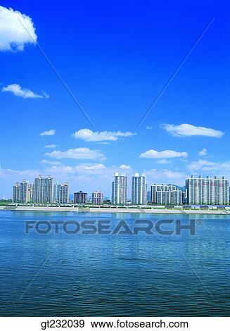 Stock Photo - Korea, outdoor, exterior, day, daytime, daylight, apartment. Fotosearch