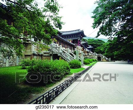 Bulguksa, summer, flowerbed, flower garden, outdoor, exterior, day View Large Photo Image Stock Photo - Bulguksa, summer, flowerbed, flower garden, outdoor, exterior, day. Fotosearch