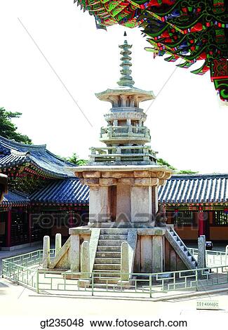 Stock Photo - Dabo tower, Dabotap, pagoda, stone pagoda, stone tower, pagoda, tower. Fotosearch
