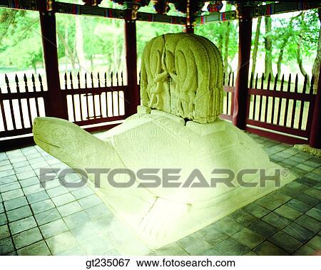 Stock Photo - Muyul royal tomb, race, run, tortoise figure, outdoor, exterior, day. Fotosearch