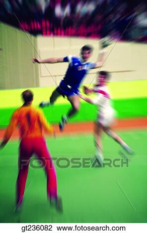 Stock Image - handball, people, person, handball game, match, stadium, handball game. Fotosearch