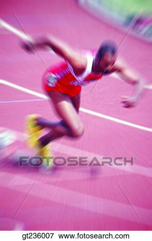 Stock Photo - race, running, middle and long range, people, person, track, game. Fotosearch