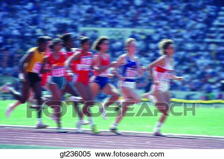 Stock Photography - race, running, middle and long range, people, person, track, game. Fotosearch