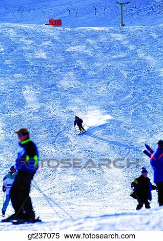 Stock Photography - person, exterior, day, daytime, daylight, many, winter sports. Fotosearch
