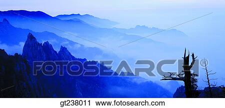 Stock Image - Korea, outdoor, dawnlandscape, scene, scenery, nature, cloud. Fotosearch