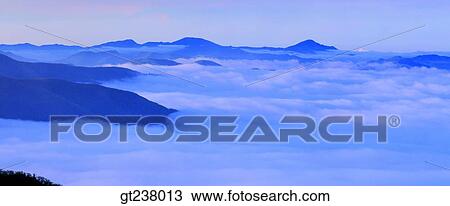 Stock Image - Korea, outdoor, dawnlandscape, scene, scenery, nature, cloud. Fotosearch
