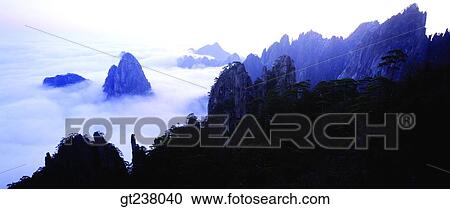 Stock Image - Korea, outdoor, dawnlandscape, scene, scenery, nature, mountain. Fotosearch
