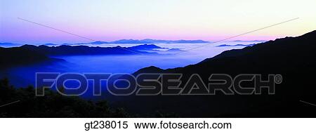 Stock Photography - Korea, outdoor, dawnlandscape, scene, scenery, nature, cloud. Fotosearch