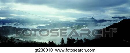 Stock Image - Korea, outdoor, exterior, night, sundownlandscape, scene, scenery. Fotosearch