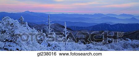 Stock Photograph - Korea, outdoor, exterior, night, sundownlandscape, scene, scenery. Fotosearch