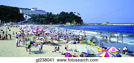 Stock Image - Korea, person, people, many, outdoor, daytime, daylight. Fotosearch