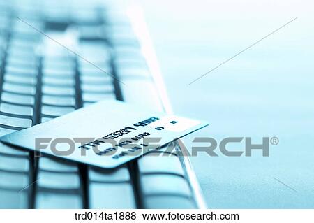 Stock Photo - business, computer, close up, button, background, card, credit card. Fotosearch