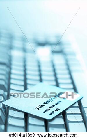 Stock Photo - business, notebook, card, credit card, background, keyboard. Fotosearch