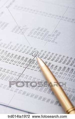 Stock Image - business, background, pen, documents, close up. Fotosearch