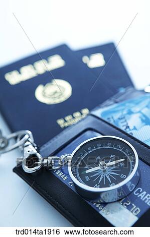 Stock Photograph - business, compass, passport. Fotosearch