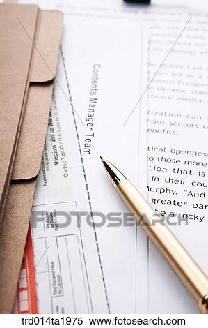 Stock Photography - business, documentsfile, pen. Fotosearch