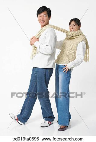 daytime, oriental, muffler, smile, couple, person View Large Photo Image Stock Photography - daytime, oriental, muffler, smile, couple, person. Fotosearch