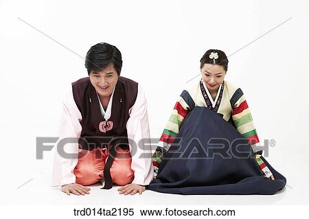 Stock Photography - festival day, New Year's Day, Korean clothes, tradition, clothes, harvest festival, person. Fotosearch