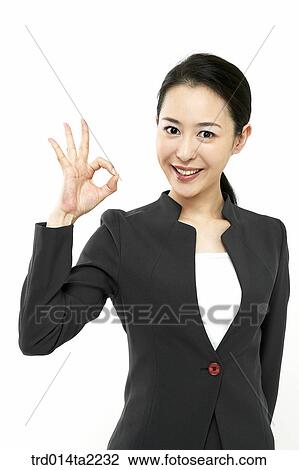 Stock Image - person, oriental, Korean, Asian, woman, indoor, daytime. Fotosearch
