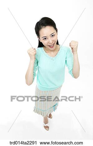 Stock Image - person, oriental, Korean, Asian, woman, indoor, daytime. Fotosearch