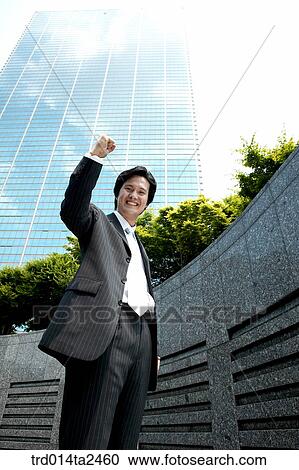 Stock Image - construction, building, gesture, person, oriental, Korean, Asian. Fotosearch