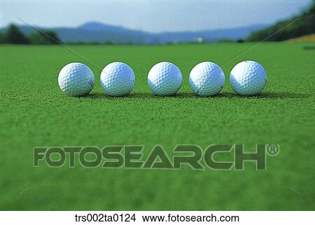 Picture - outdoor, daylight, golf, golf ball, leisure, sports, golf links. Fotosearch