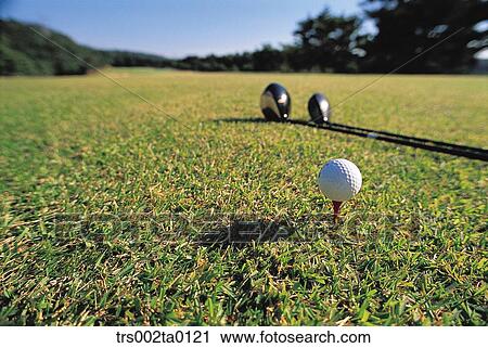 Stock Image - outdoor, daylight, golf, golf ball, leisure, sports, golf links. Fotosearch