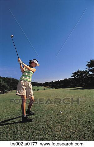 person, Oriental, Korean, one person, woman, outdoor, golf View Large Photo Image Stock Photo - person, Oriental, Korean, one person, woman, outdoor, golf. Fotosearch