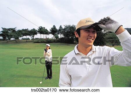 Stock Image - person, Oriental, Korean, two people, woman, outdoor. Fotosearch