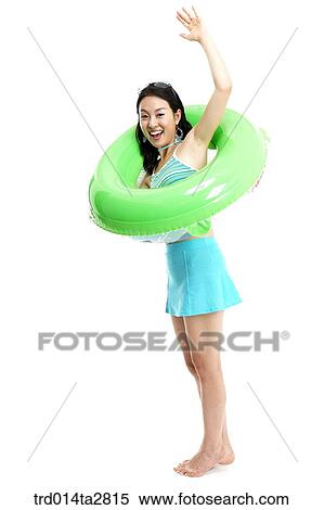 Stock Photography - person, Oriental, Korean, one person, woman, summer, vacation. Fotosearch