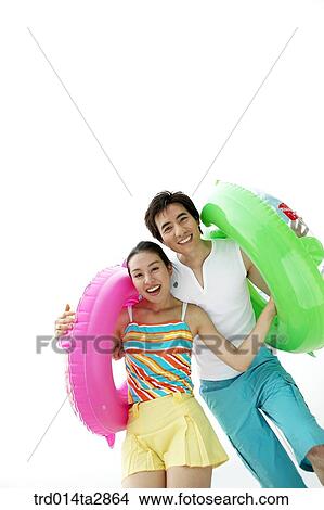 Picture - person, Oriental, Korean, two people, woman, summer. Fotosearch