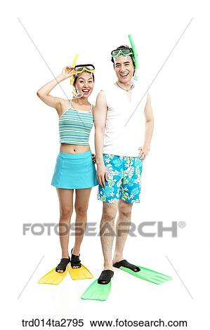 Stock Photography - person, Oriental, Korean, two people, woman, summer. Fotosearch