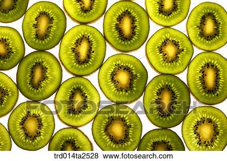 Stock Photo - food, fruit, kiwi, background, close up, cut in half. Fotosearch