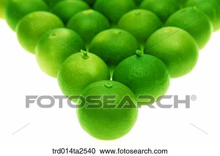 Stock Image - food, fruit, lime, background, arrangement, close up. Fotosearch