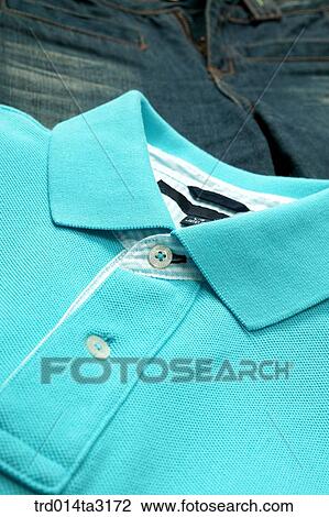 Stock Image - fashion, fashion accessories, accessories, fashion item, blue jeans, casual, T-shirt. Fotosearch