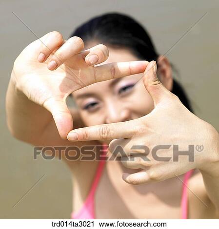 Stock Image - person, Korean, summering, vacation, Oriental, one person, woman. Fotosearch