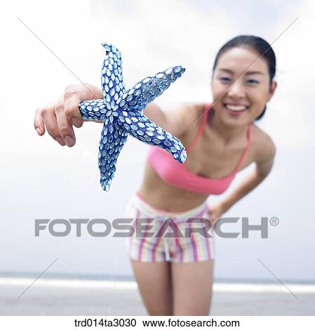 Stock Image - person, Korean, summering, vacation, Oriental, one person, woman. Fotosearch