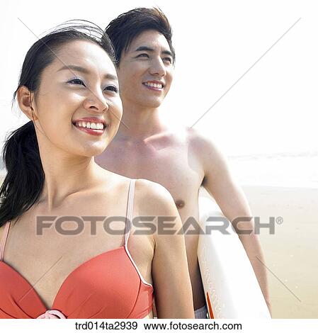 Stock Photo - person, Korean, summering, vacation, Oriental, two people, woman. Fotosearch