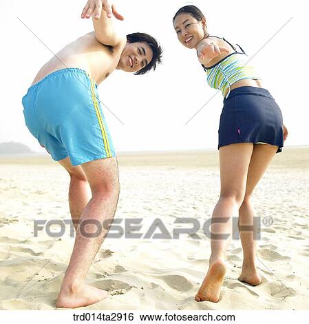 Stock Photograph - person, Korean, summering, vacation, Oriental, two people, woman. Fotosearch