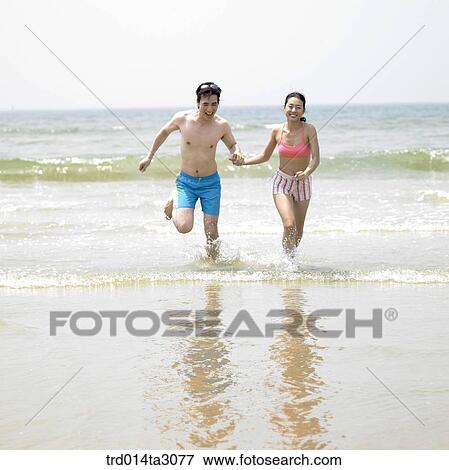 Stock Photo - running, gesture, action, posture, person, Korean, summering. Fotosearch
