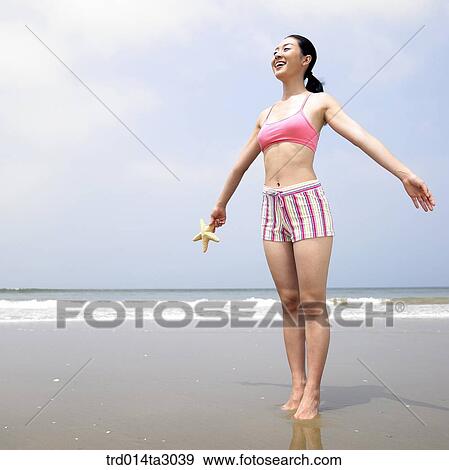 starfish, gesture, posture, person, Korean, summering, vacation View Large Photo Image Stock Photo - starfish, gesture, posture, person, Korean, summering, vacation. Fotosearch