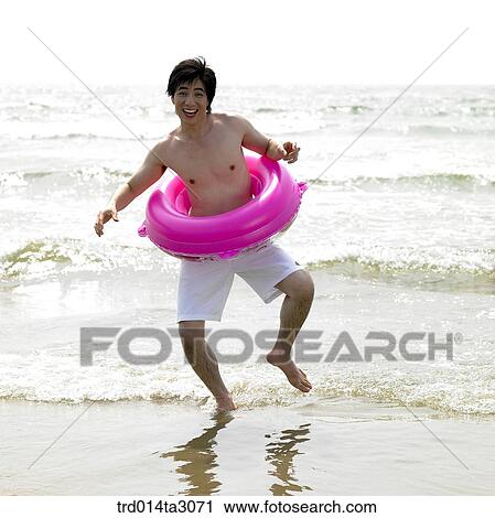 Stock Image - tube, gesture, action, posture, person, Korean, summering. Fotosearch