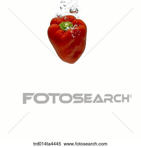 A green pepper in water View Large Photo Image Stock Photography - A green pepper in water. Fotosearch
