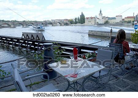 Stock Image - A cafe in New Town of Prague, Czech. Fotosearch
